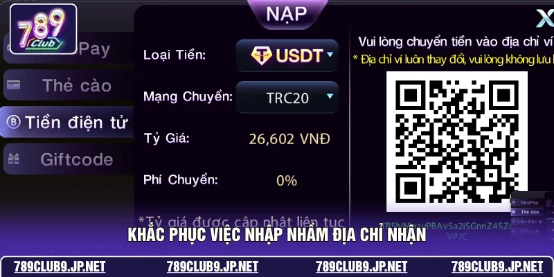 Khắc phục việc nhập nhầm địa chỉ nhận